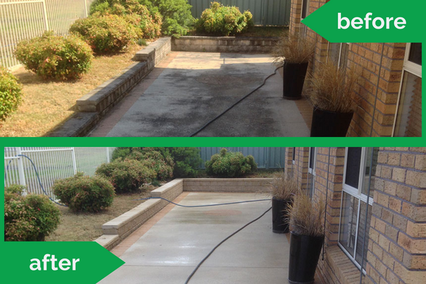 Backyard Patio Pressure Cleaning Before Vs After