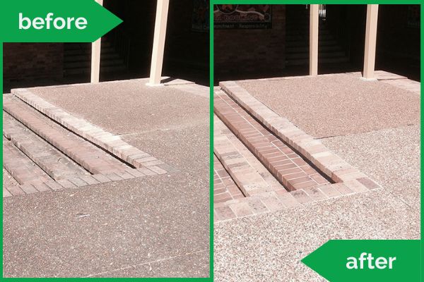 Concrete Stairs Pressure Cleaning Before Vs After