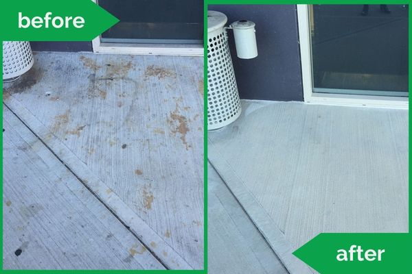 Store Entrance Pressure Cleaning Before Vs After