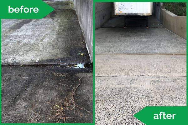 Underground Parking Driveway Pressure Cleaning Before Vs After