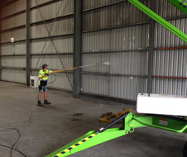 Warehouse Cleaning With Pressure Washing